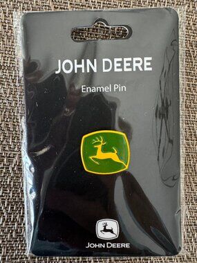 John Deere Enamel Lapel Pin Leaping Deer Logo Green Yellow Leaper Hat Tie Badge